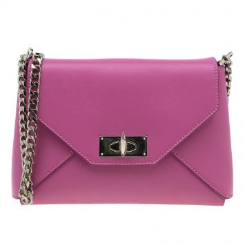 Pre Owned Givenchy Pink Leather Medium Shark Corssbody Bag