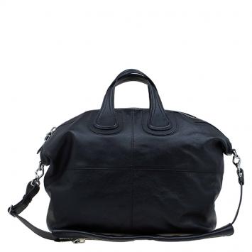 Pre Owned Givenchy Black Calfskin Leather Large Nightingale Tote