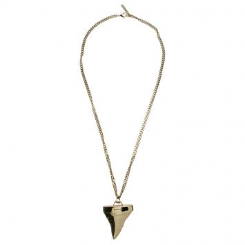 Pre Owned Givenchy Shark Tooth Pendant Gold Tone Chain Necklace