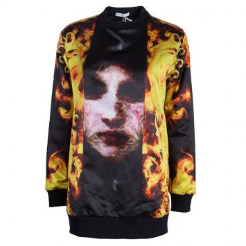 Pre Owned Givenchy Fire Print Sweatshirt S