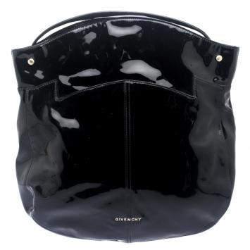 Pre Owned Givenchy Black Patent Leather Hobo