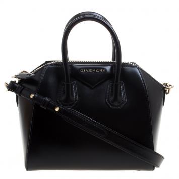 Pre Owned Givenchy Black Leather Mini Antigona Satchel