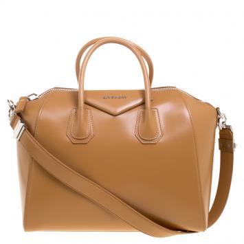 Pre Owned Givenchy Tan Leather Medium Antigona Satchel