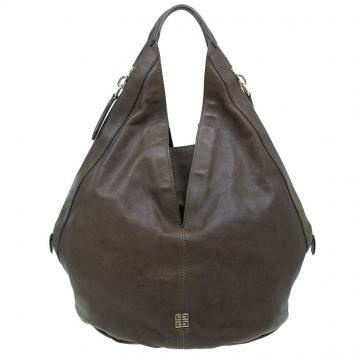 Pre Owned Givenchy Military Green Leather Medium Tinhan Hobo