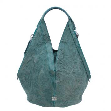 Pre Owned Givenchy Green Textured Leather Small Tinhan Hobo Bag