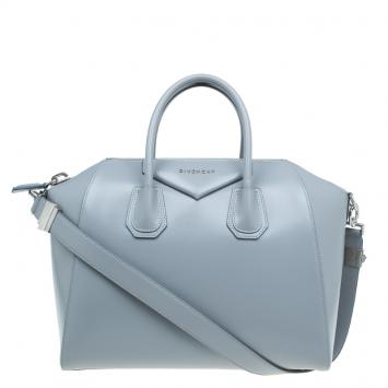 Pre Owned Givenchy Grey Leather Medium Antigona Satchel