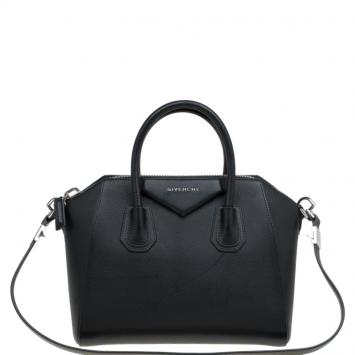 Pre Owned Givenchy Black Leather Small Antigona Satchel