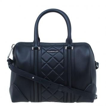 Pre Owned Givenchy Black Quilted Leather Medium Lucrezia Duffle Bag