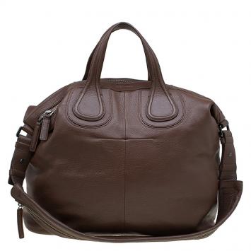 Pre Owned Givenchy Brown Leather Large Nightingale Tote