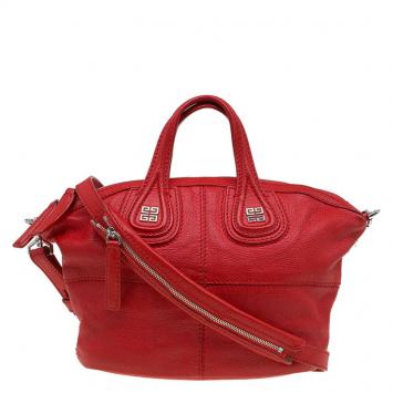 Pre Owned Givenchy Red Leather Small Nightingale Shoulder Bag