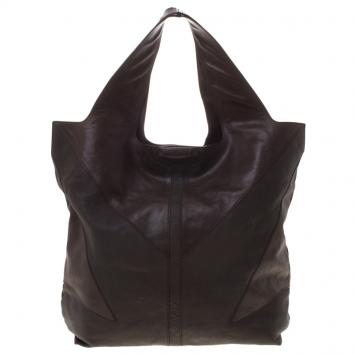Pre Owned Givenchy Dark Brown Nappa Leather George V Tote
