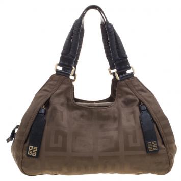 Pre Owned Givenchy Fatigue Green Fabric Hobo