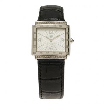 Pre Owned Givenchy White Stainless Steel Diamond Apsaras Women's Wristwatch 26MM