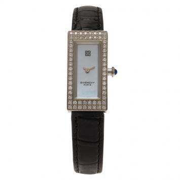 Pre Owned Givenchy Mother of Pearl Stainless Steel Diamond Apsaras Women's Wristwatch 15MM