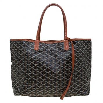 Pre Owned Goyard Black/Brown Coated Canvas Saint Louis Tote