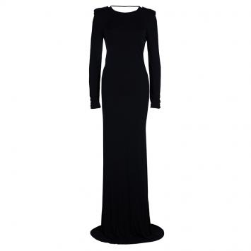 Pre Owned Gucci Black Long Sleeve Gown M
