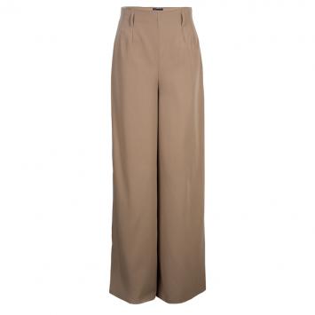 Pre Owned Gucci Dark Beige Wide Leg Trousers S