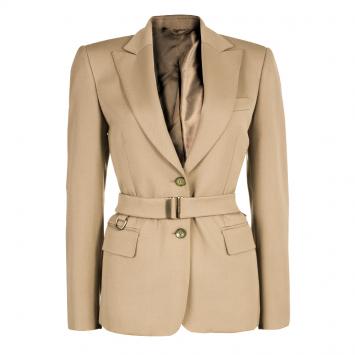 Pre Owned Gucci Beige Belted Blazer S