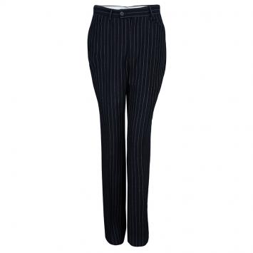 Pre Owned Gucci Black Striped Wide Leg Trousers M