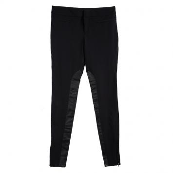Pre Owned Gucci Black Leather Panel Detail Skinny Trousers S