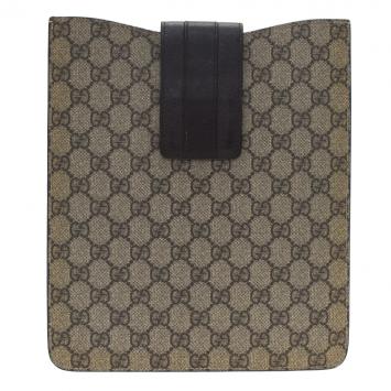 Pre Owned Gucci Brown Guccissima Canvas and Leather iPad Cover