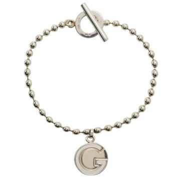 Pre Owned Gucci G Silver Chain Bracelet