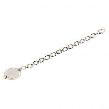 Pre Owned Gucci Trademark Round Tag Silver Bracelet 