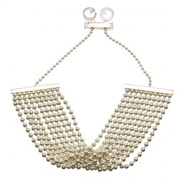 Pre Owned Gucci Tiered Beads Silver Bracelet