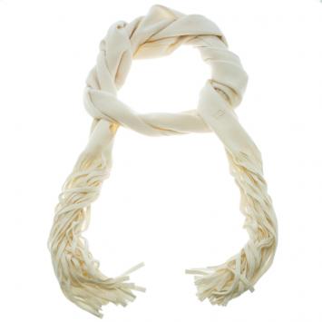 مملوكة مسبقًا Gucci Off White Cashmere Fringe Detail Muffler 