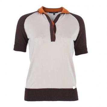 Pre Owned Gucci Beige Cashmere Polo Top S