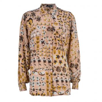 Pre Owned Gucci Pink Flower Print Top S