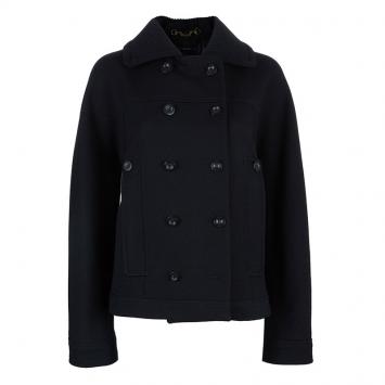 Pre Owned Gucci Black Wool Double Breasted Coat M