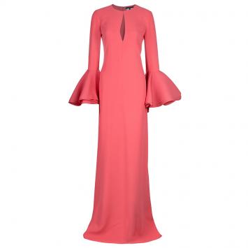Pre Owned Gucci Pink Bell Sleeve Maxi Dress S