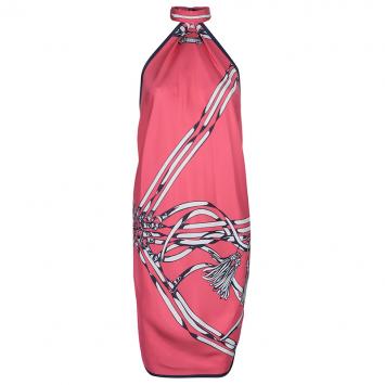 Pre Owned Gucci Flamingo Pink Scarf Print Halter Top OS