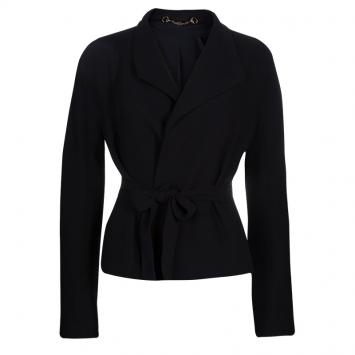 Pre Owned Gucci Black Belted Blazer L