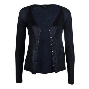 Pre Owned Gucci Black Hook Detail Cardigan S
