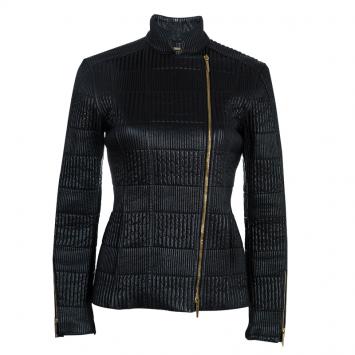 Pre Owned Gucci Black Leather Jacket M