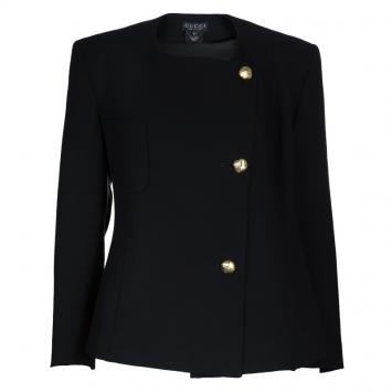 Pre Owned Gucci Black Double Breasted Wool Jacket M