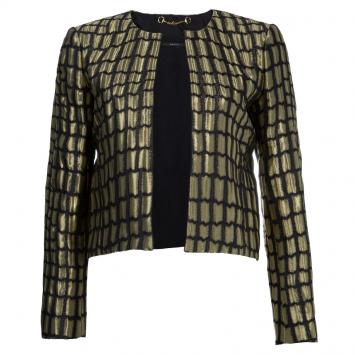 Pre Owned Gucci Metallic Gold Box Jacket S