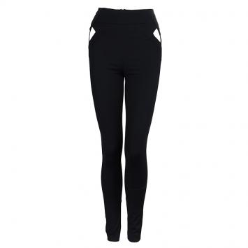 Pre Owned Gucci Black Cutout High Waist Detail Skinny Trousers XS