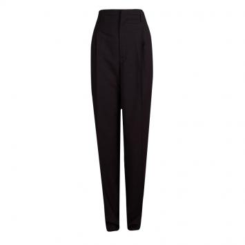 Pre Owned Gucci Burgundy High Waist Pleat Detail Wide Leg Trousers M