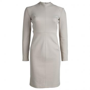 Pre Owned Gucci Beige Cutout Detail Long Sleeve Dress S