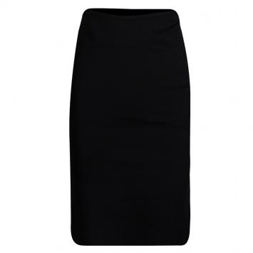 Pre Owned Gucci Black Knit Zip Detail Pencil Skirt M