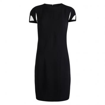 Pre Owned Gucci Black Silk Cutout Shift Dress M