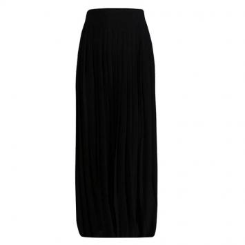 Pre Owned Gucci Black Pleated Silk Maxi Skirt S