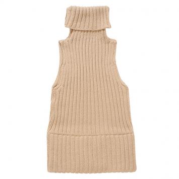 Pre Owned Gucci Beige Merino Wool Sleeveless Turtleneck Top XS
