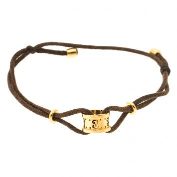 Pre Owned Gucci Icon Yellow Gold Adjustable Cord Bracelet 