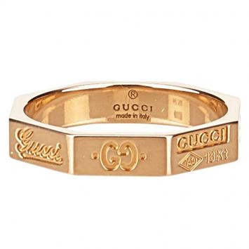 Pre Owned Gucci Icon Rose Gold Ring Size 51