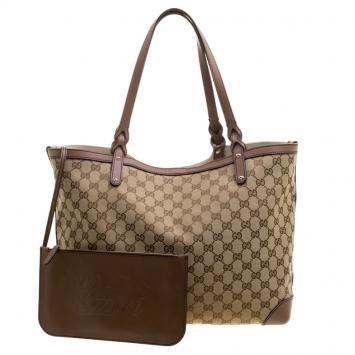 Pre Owned Gucci Beige GG Canvas Medium Craft Tote
