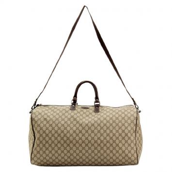 Pre Owned Gucci Brown GG Canvas Boston Bag